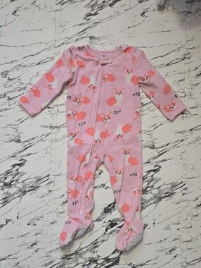 Cozy Pink Fox Print Footed Pajamas for Babies